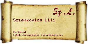 Sztankovics Lili névjegykártya